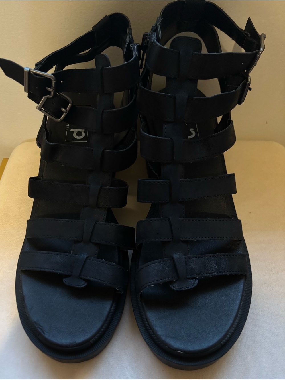 POP Fit Black Multi-Strap Gladiator Sandals